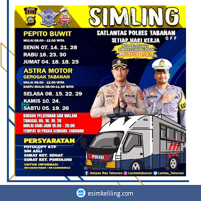 Jadwal SIM Keliling Tabanan Hari Ini